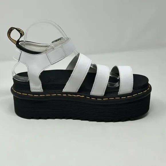 Dr Martens Blaire Quad White Hydro Leather Sandals Womens Size 9 STORE MODEL - Picture 6 of 16